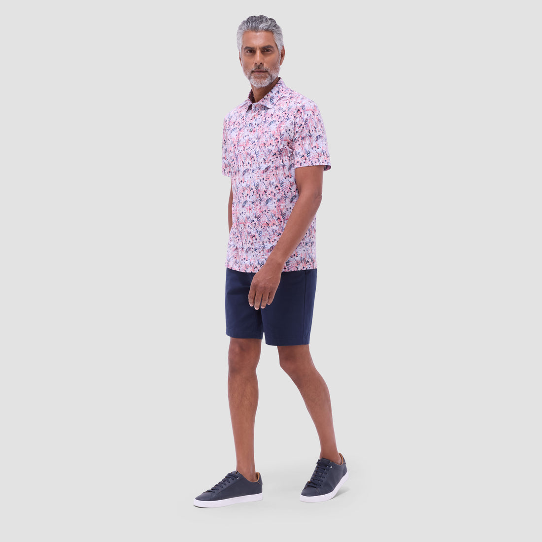 Victor Leaf Print OoohCotton Polo Shirt