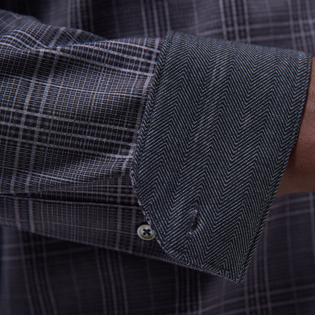 Jimmy Double-Sided Glen Plaid & Herringbone OoohCotton Shirt