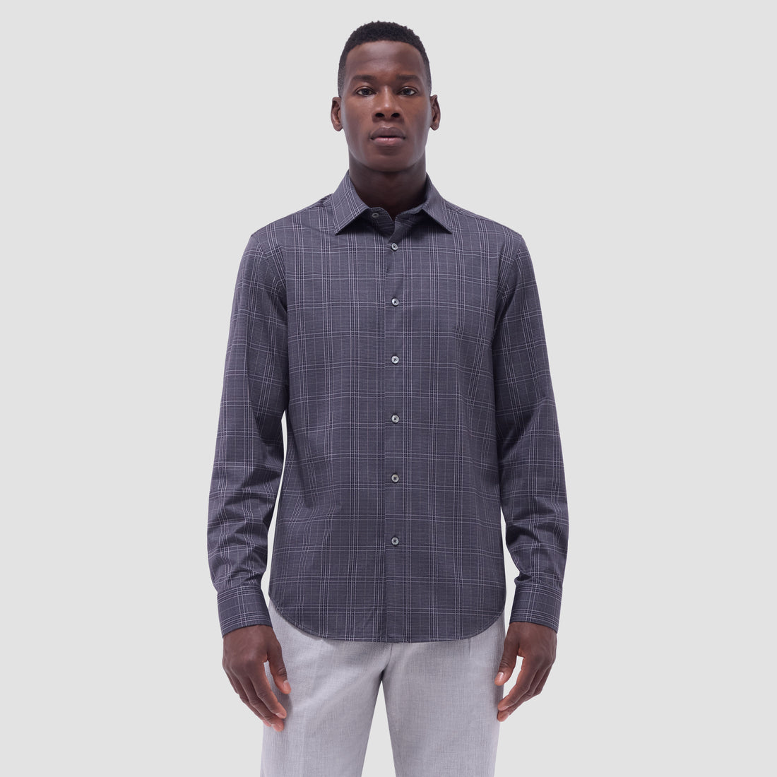 Jimmy Double-Sided Glen Plaid & Herringbone OoohCotton Shirt