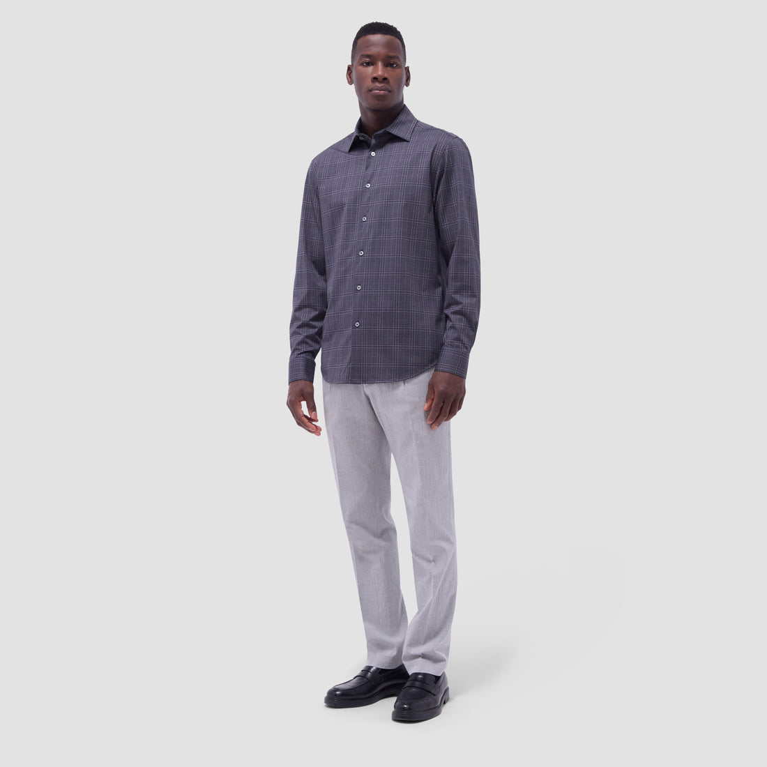 Jimmy Double-Sided Glen Plaid & Herringbone OoohCotton Shirt