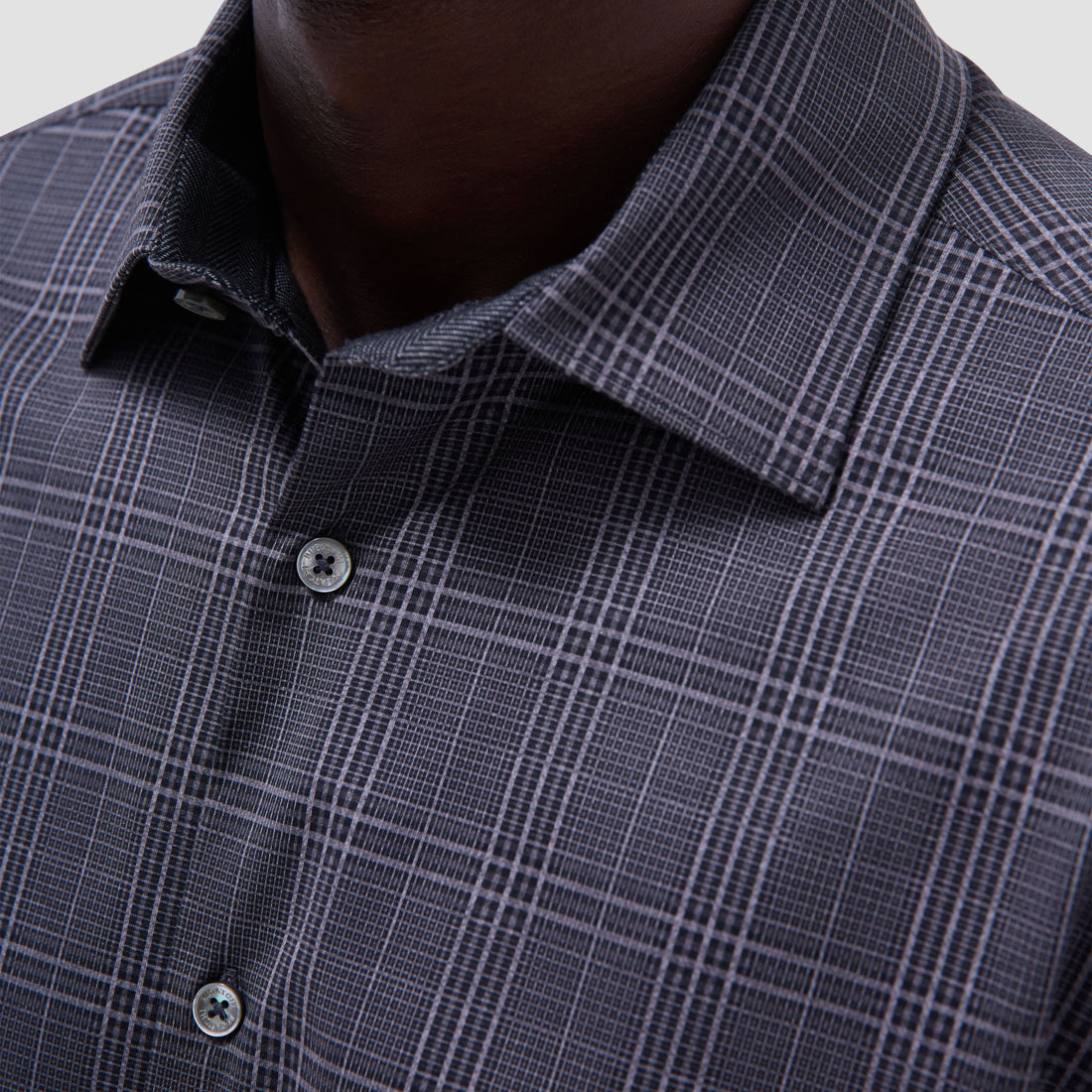 Jimmy Double-Sided Glen Plaid & Herringbone OoohCotton Shirt