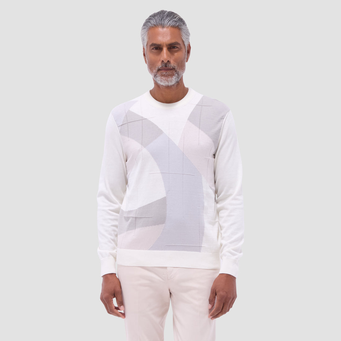 Abstract Crew Neck Sweater