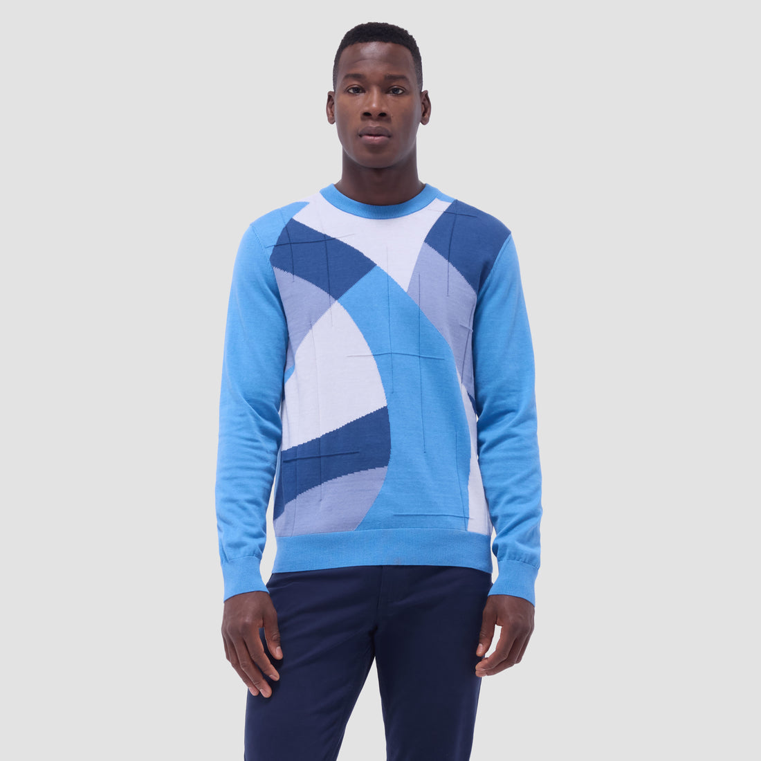 Abstract Crew Neck Sweater