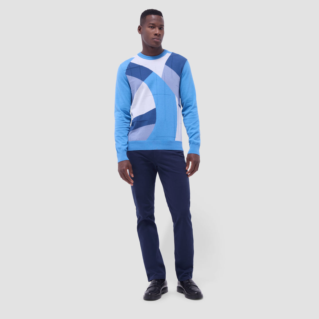 Abstract Crew Neck Sweater