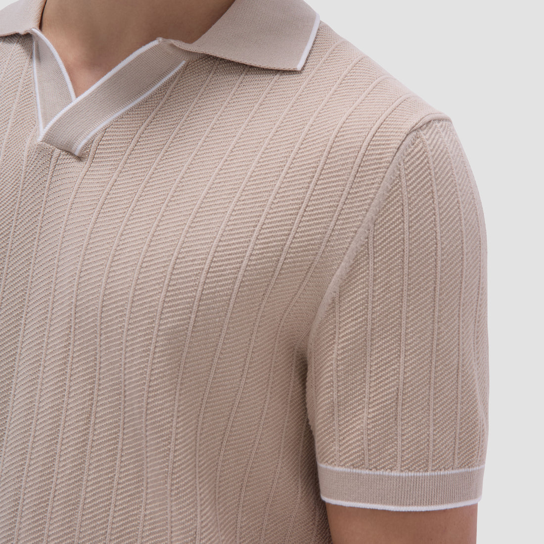 Wide Rib Short Sleeve Johnny Sweater