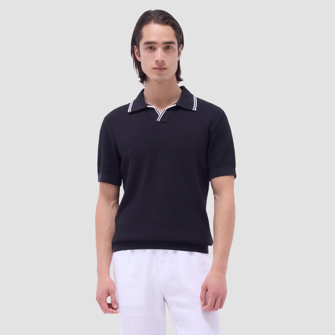 Seed Rib Short Sleeve Johnny Sweater