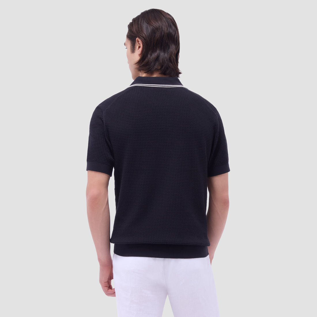 Seed Rib Short Sleeve Johnny Sweater