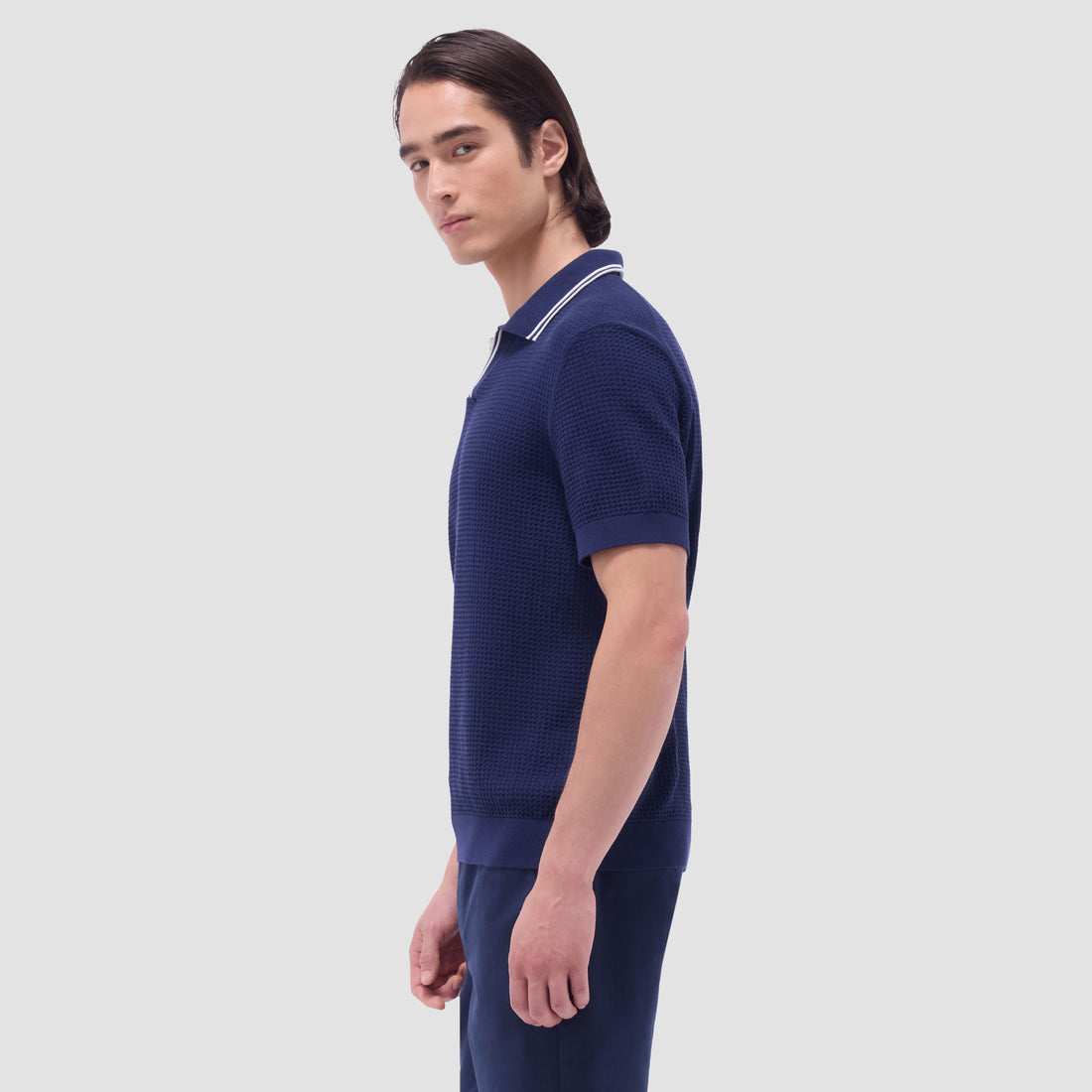 Seed Rib Short Sleeve Johnny Sweater