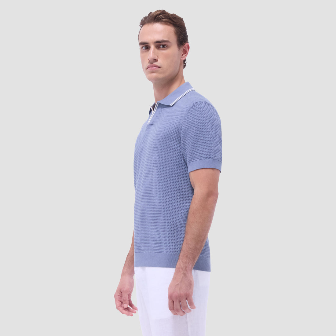 Seed Rib Short Sleeve Johnny Sweater