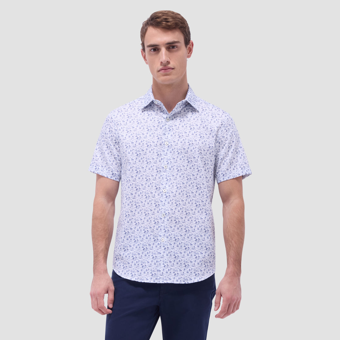 Orson Coastal Toile Short-Sleeve Shirt