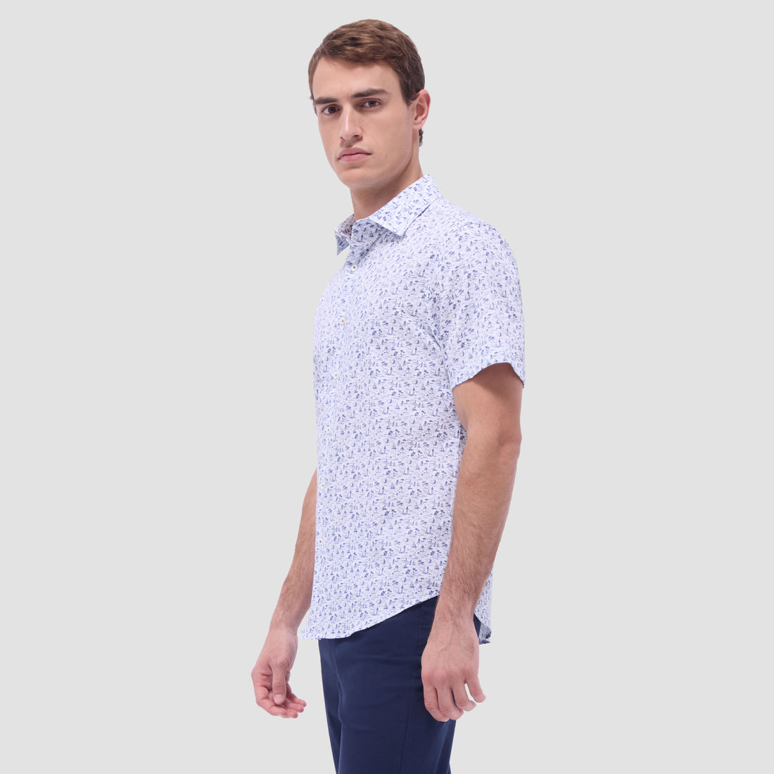 Orson Coastal Toile Short-Sleeve Shirt