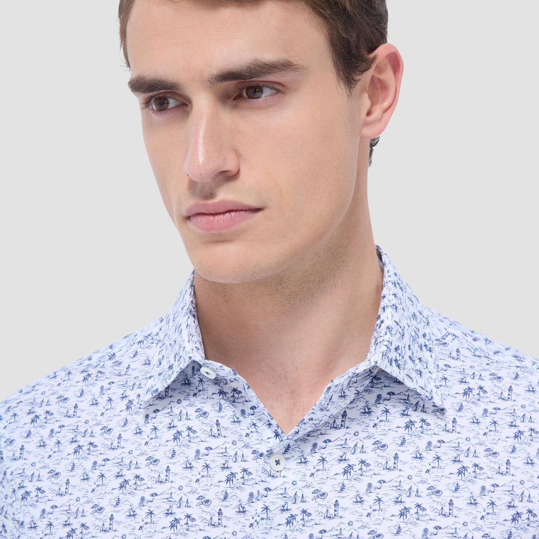 Orson Coastal Toile Short-Sleeve Shirt