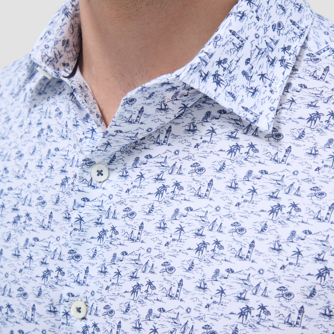 Orson Coastal Toile Short-Sleeve Shirt