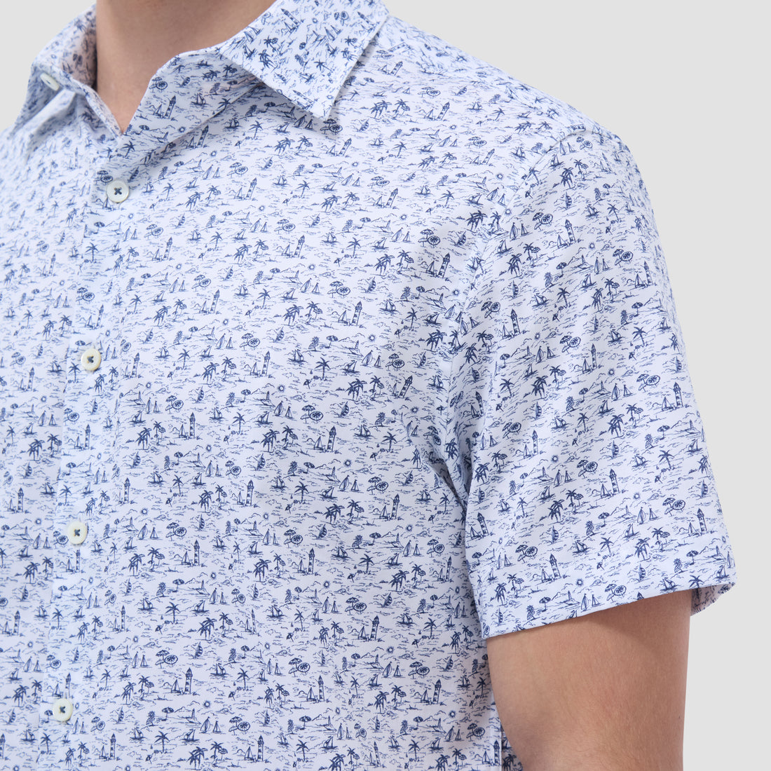 Orson Coastal Toile Short-Sleeve Shirt