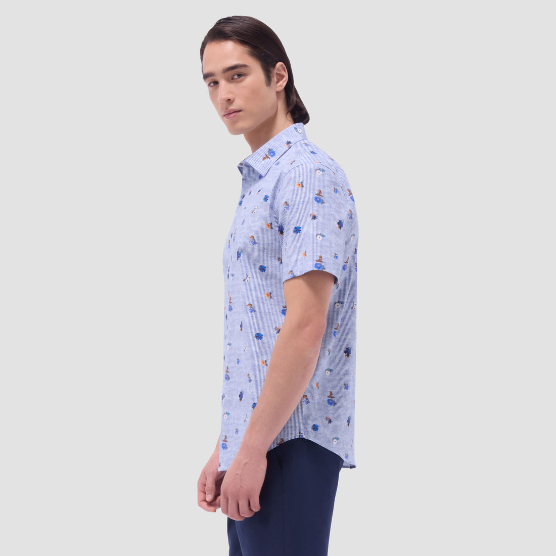 Orson Striped Floral Short-Sleeve Shirt