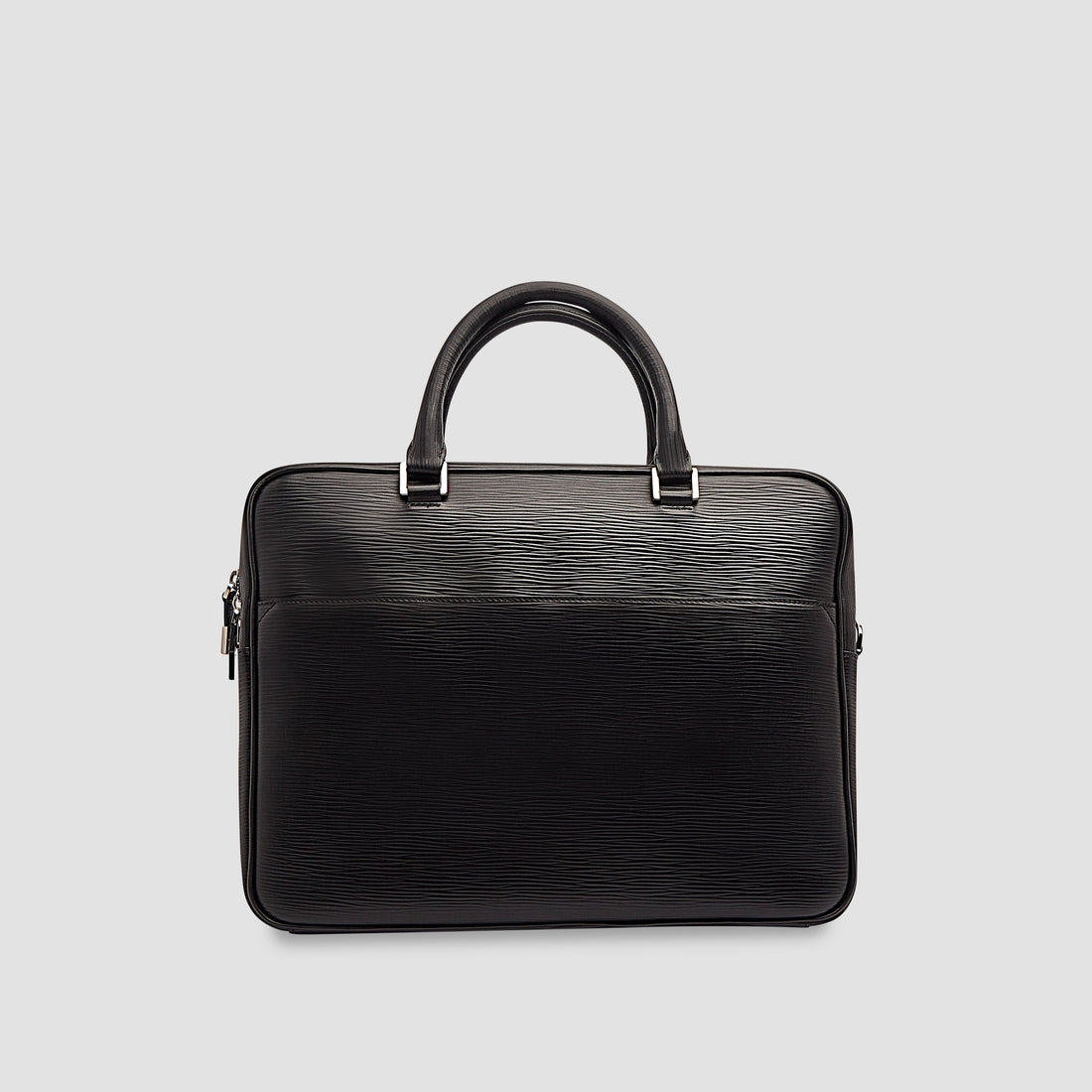 Wood Grained Semi Embossed Leather Briefcase