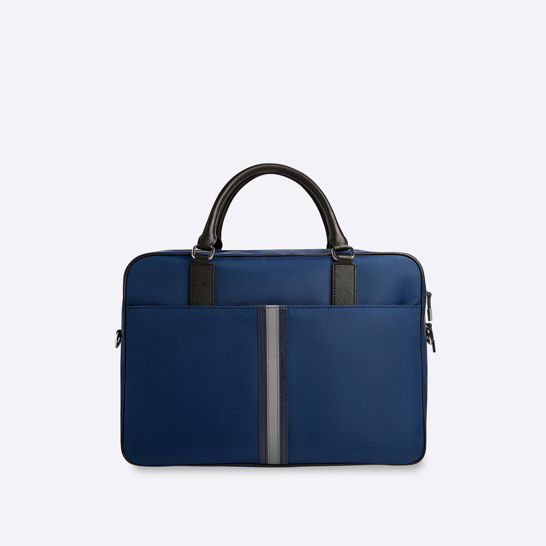 Nylon Briefcase with Leather Trim