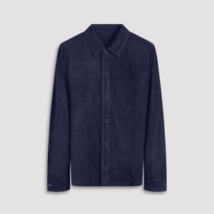 Perforated Suede Shirt Jacket