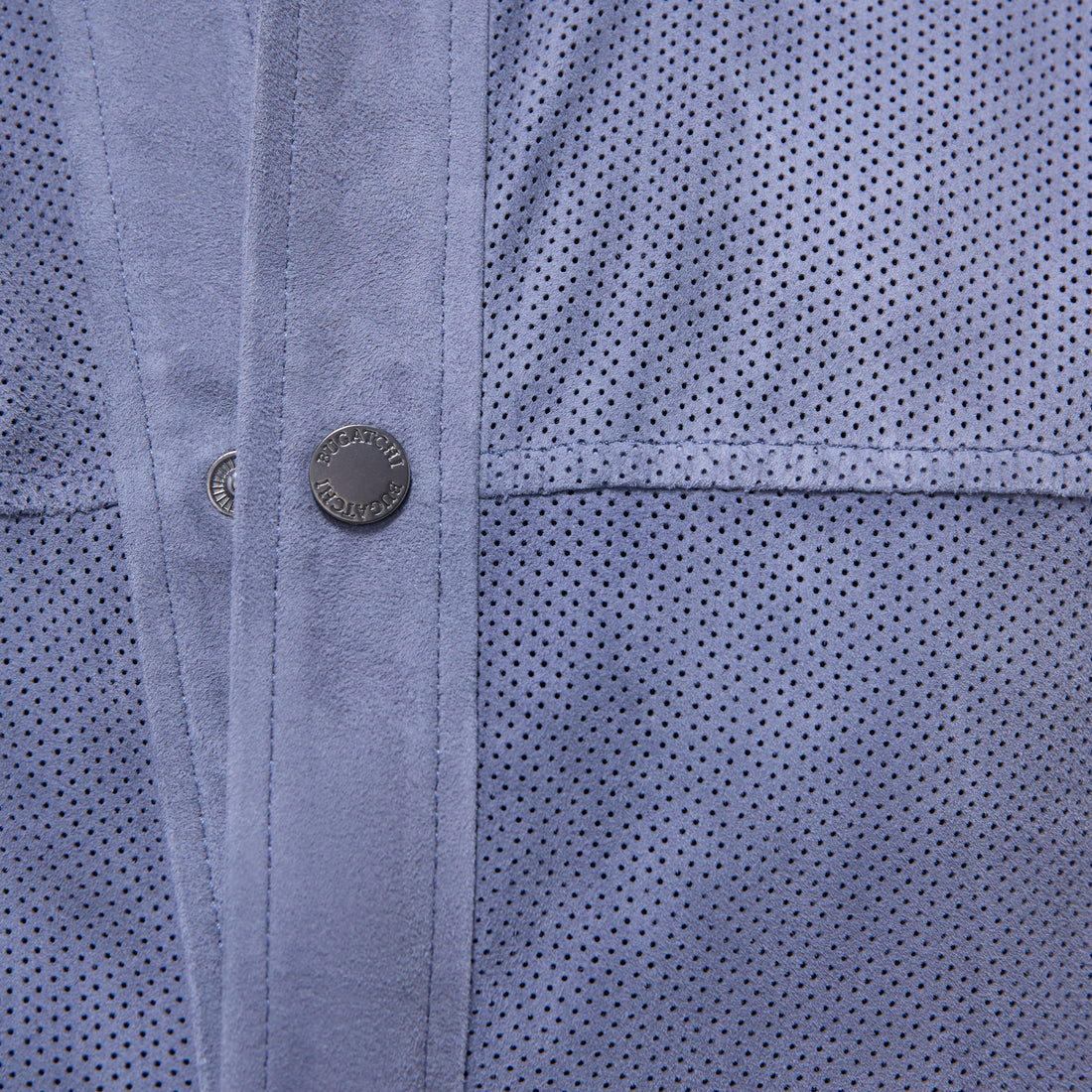 Perforated Suede Shirt Jacket