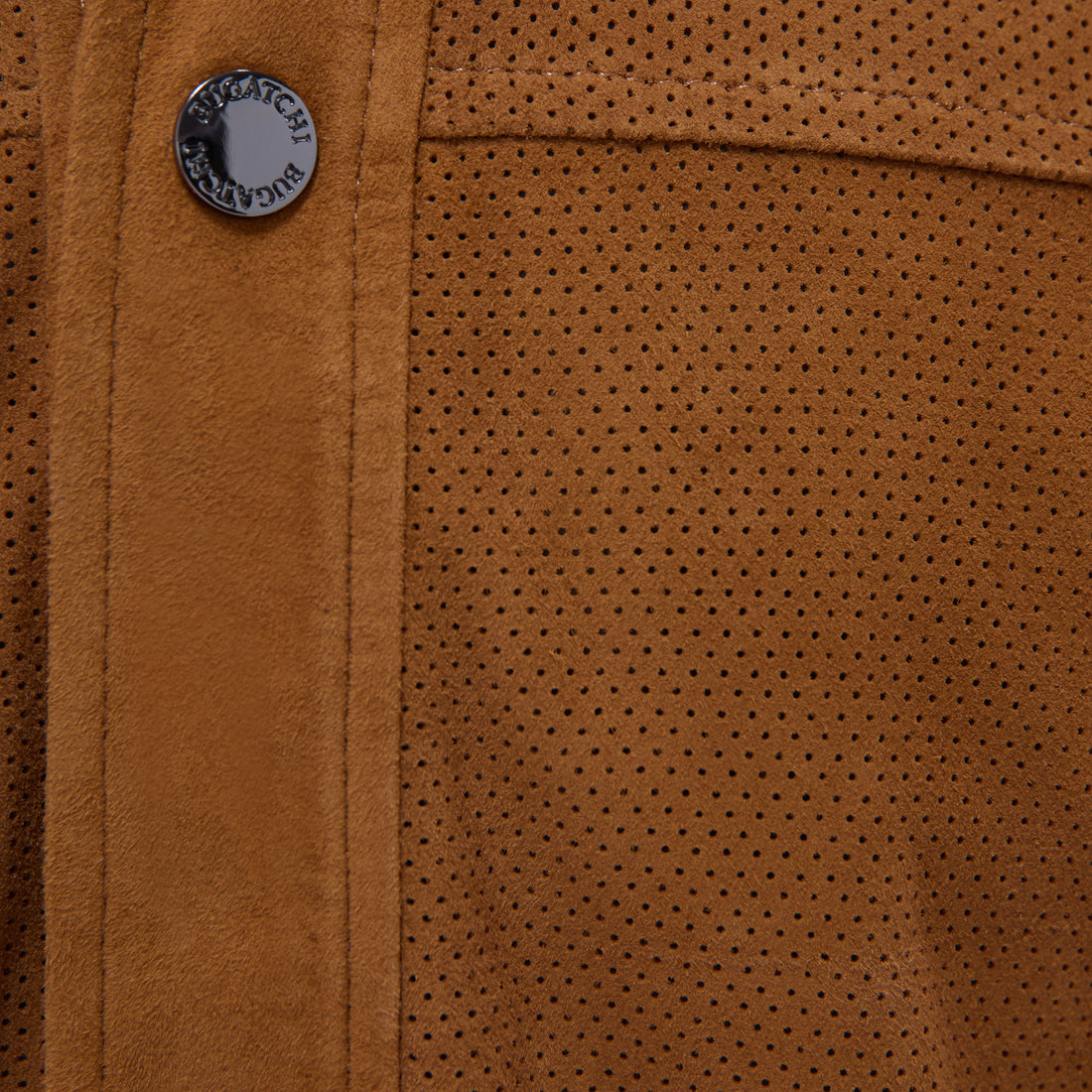 Perforated Suede Shirt Jacket