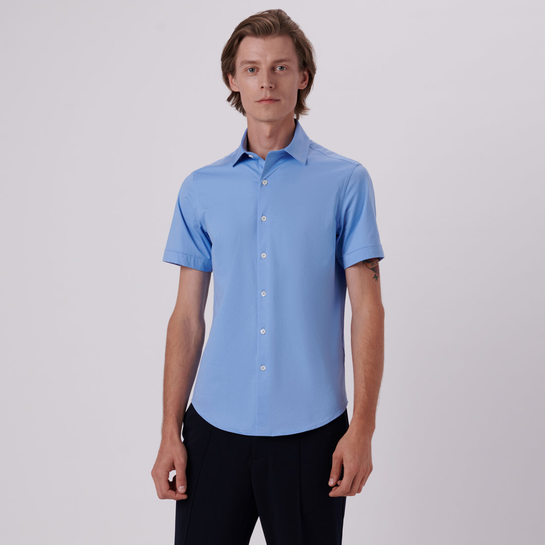 Miles Solid OoohCotton Short Sleeve Shirt