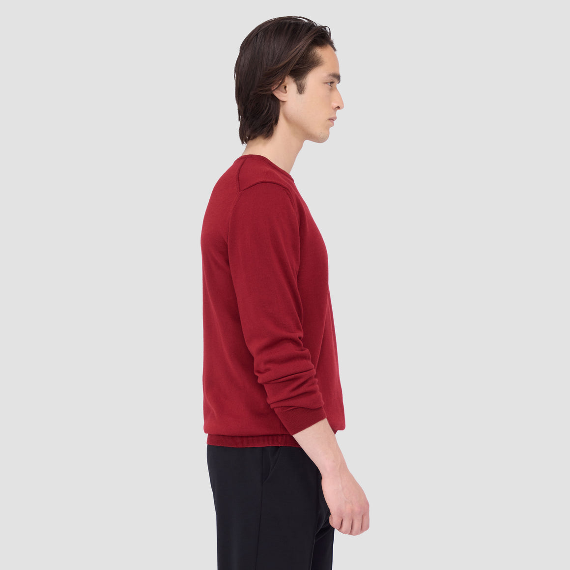 Bugatchi MERINO WOOL HOODED PULLOVER store IN RUBY