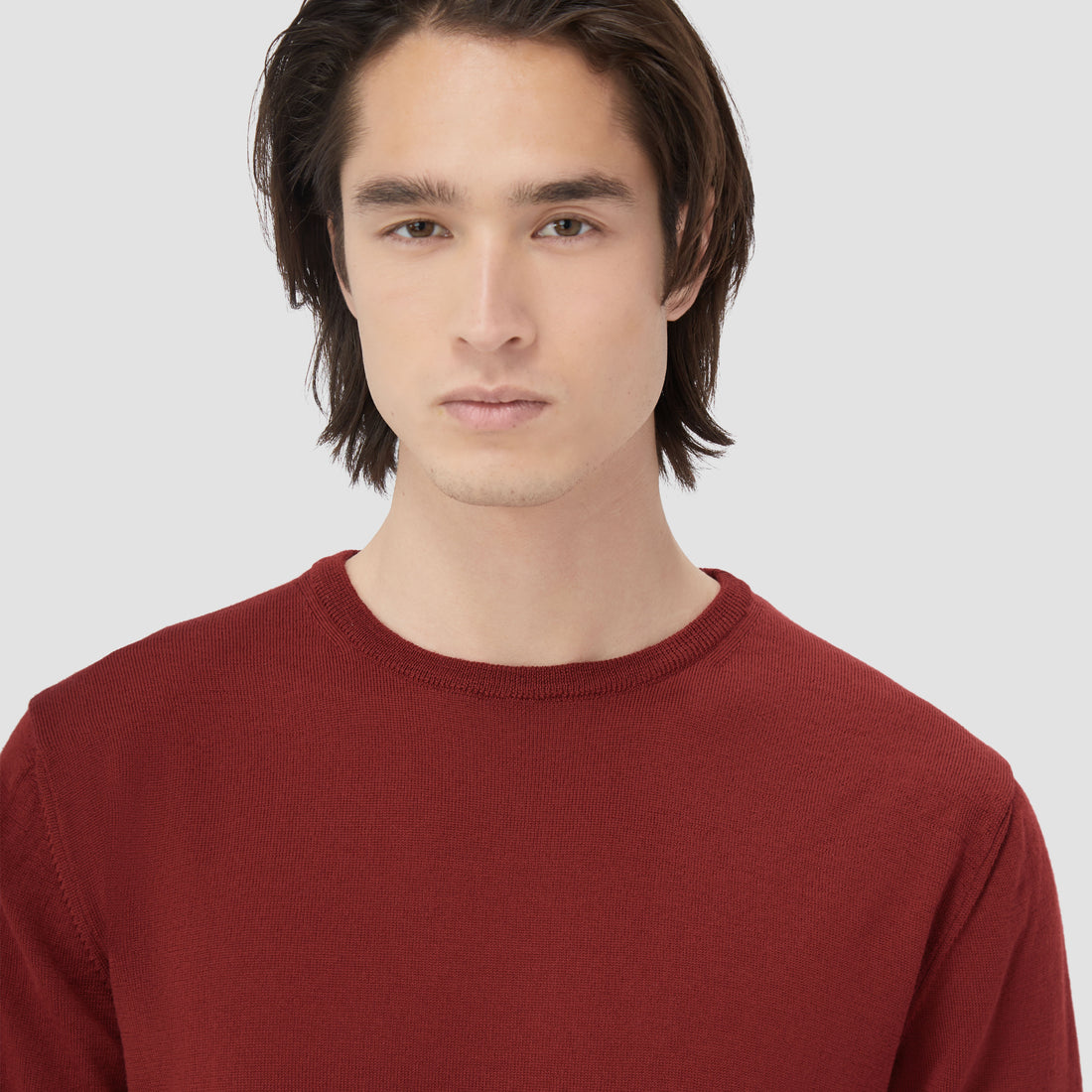 Bugatchi MERINO WOOL HOODED PULLOVER store IN RUBY