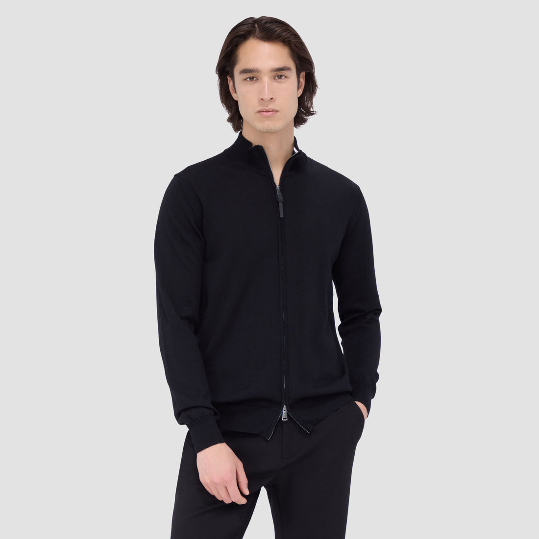 Super Merino Mock Neck Full Zip Sweater