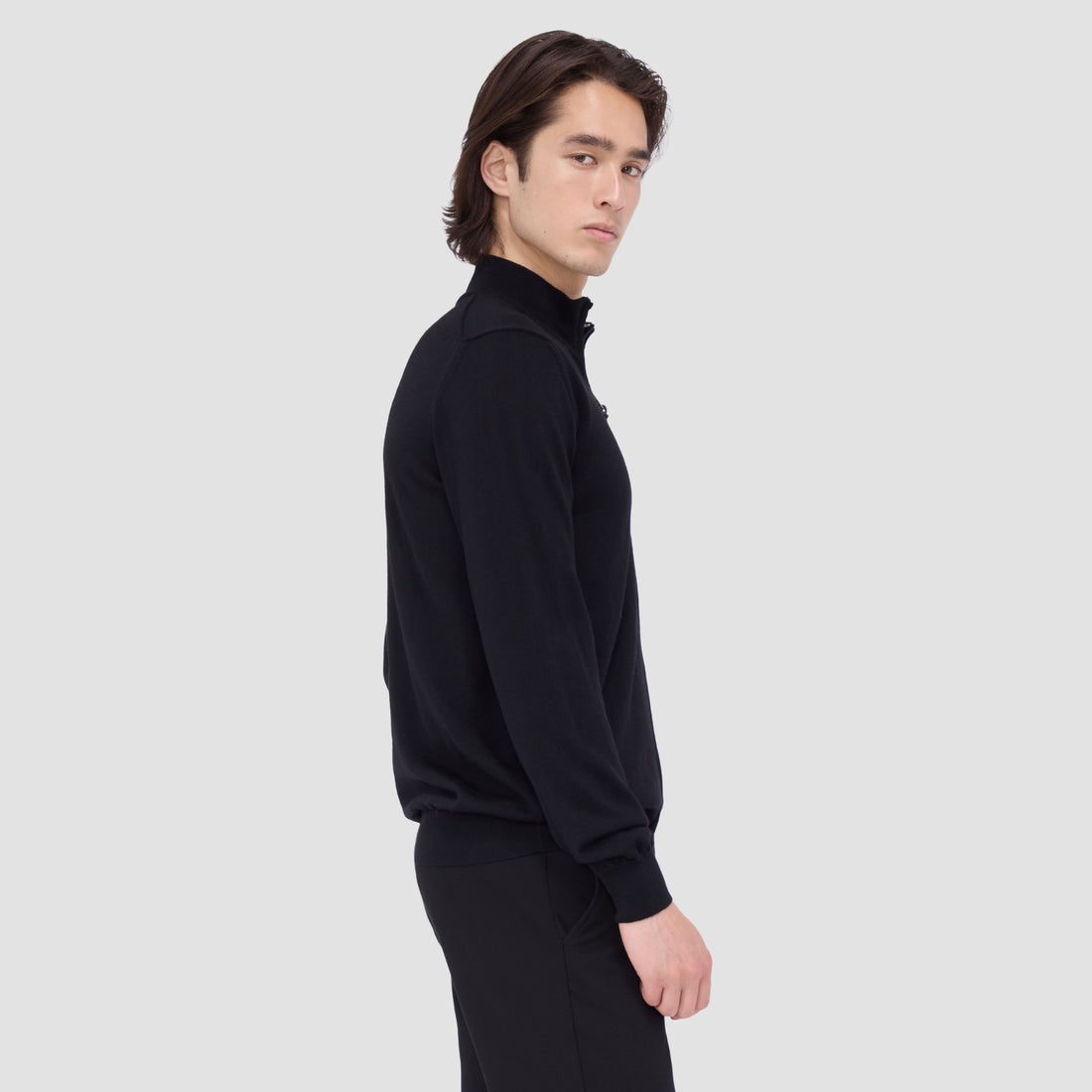 Super Merino Mock Neck Full Zip Sweater