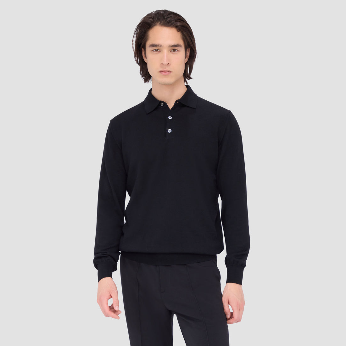 Super Merino Solid Polo Sweater