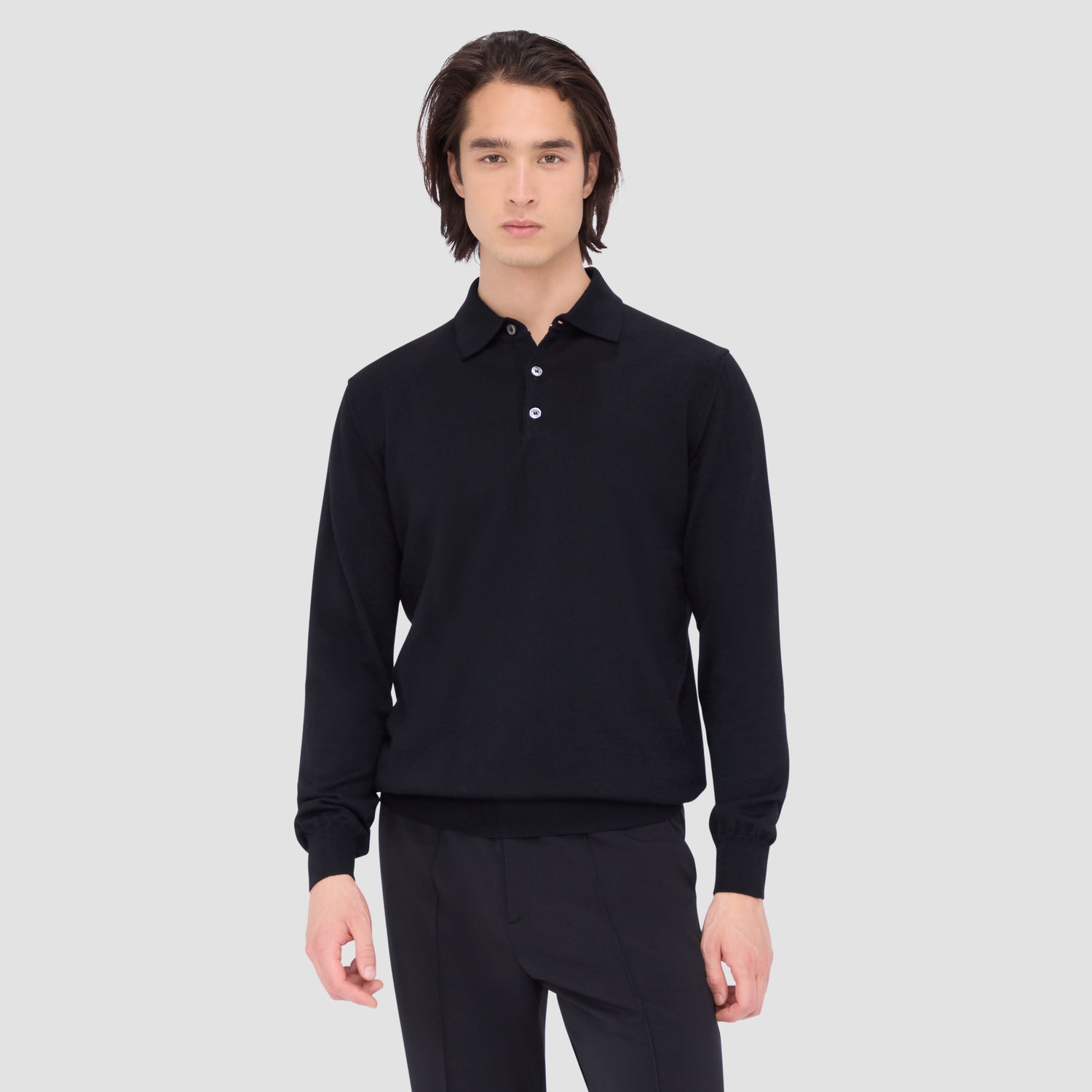 Super Merino Solid Polo Sweater