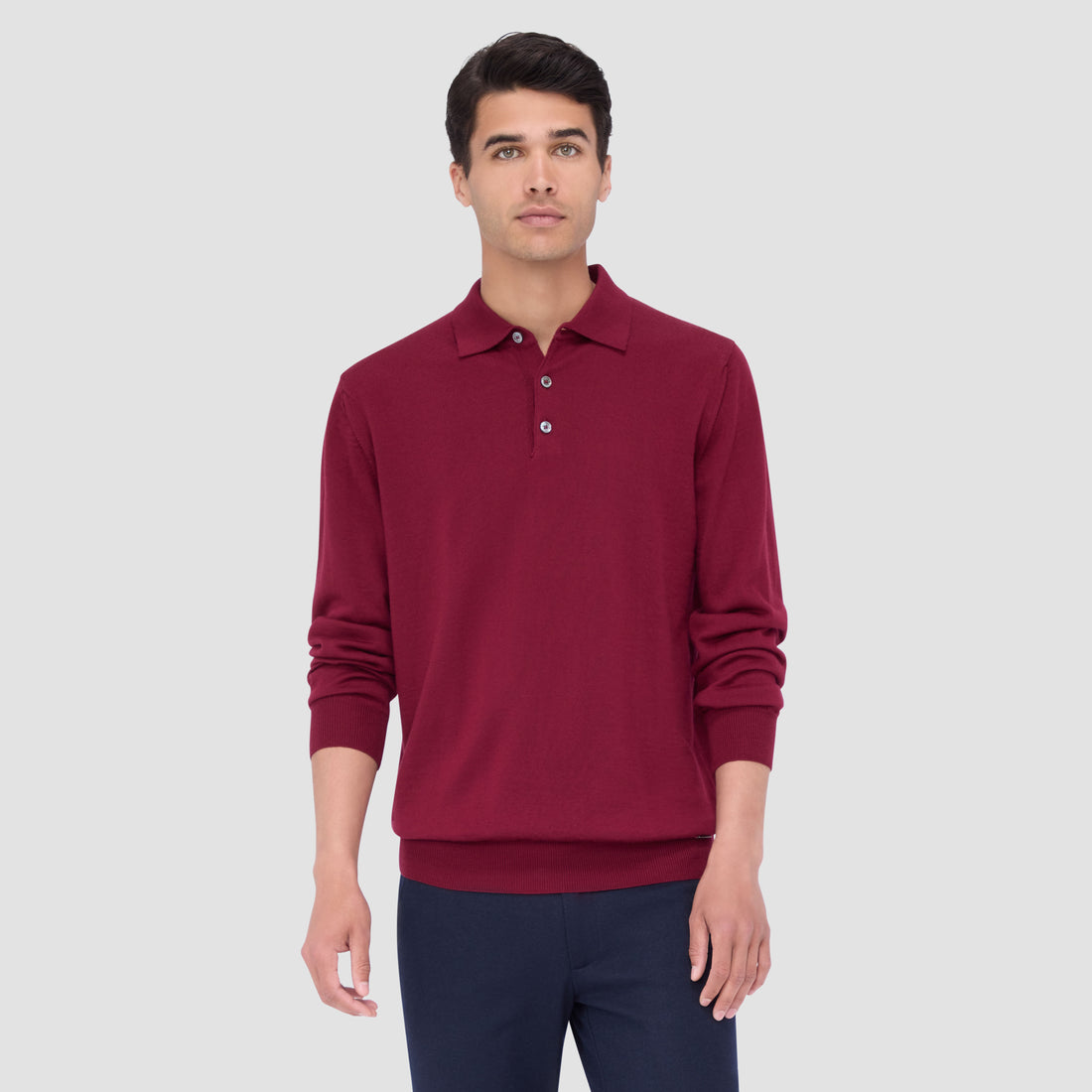 Super Merino Solid Polo Sweater