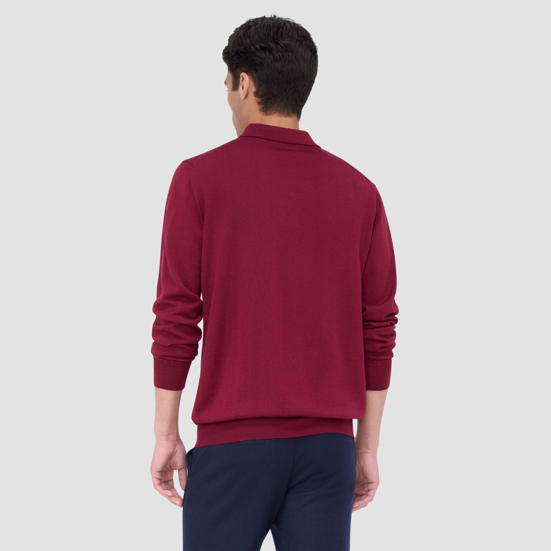 Super Merino Solid Polo Sweater