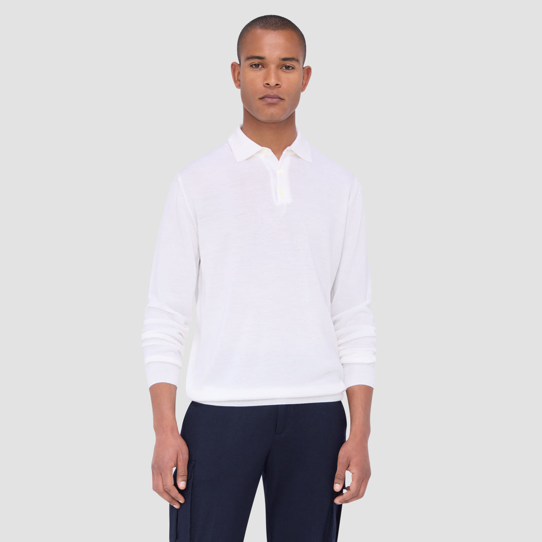 Super Merino Solid Polo Sweater