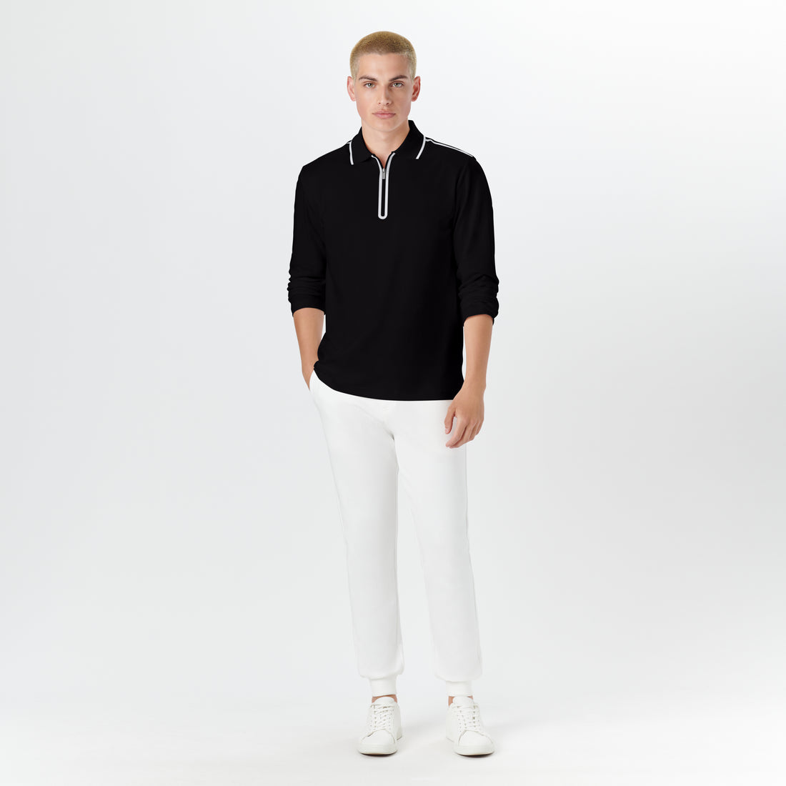 Long Sleeve Quarter Zip Polo