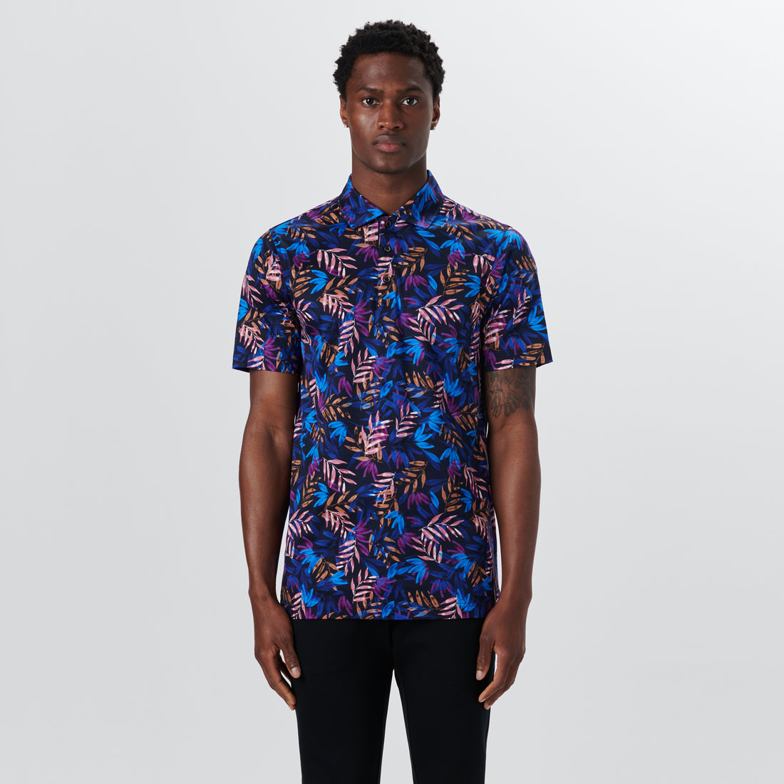 Hendrix Leaf Print Polo