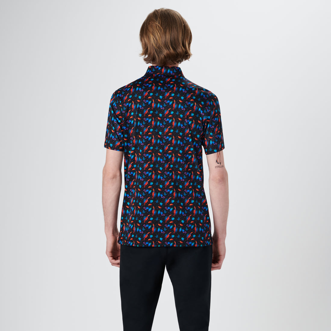 Hendrix Tropical Birds Print Polo