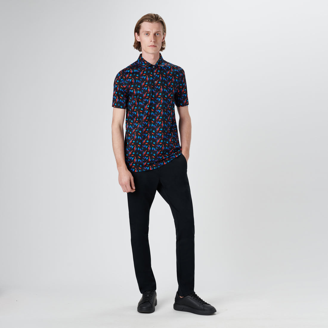 Hendrix Tropical Birds Print Polo