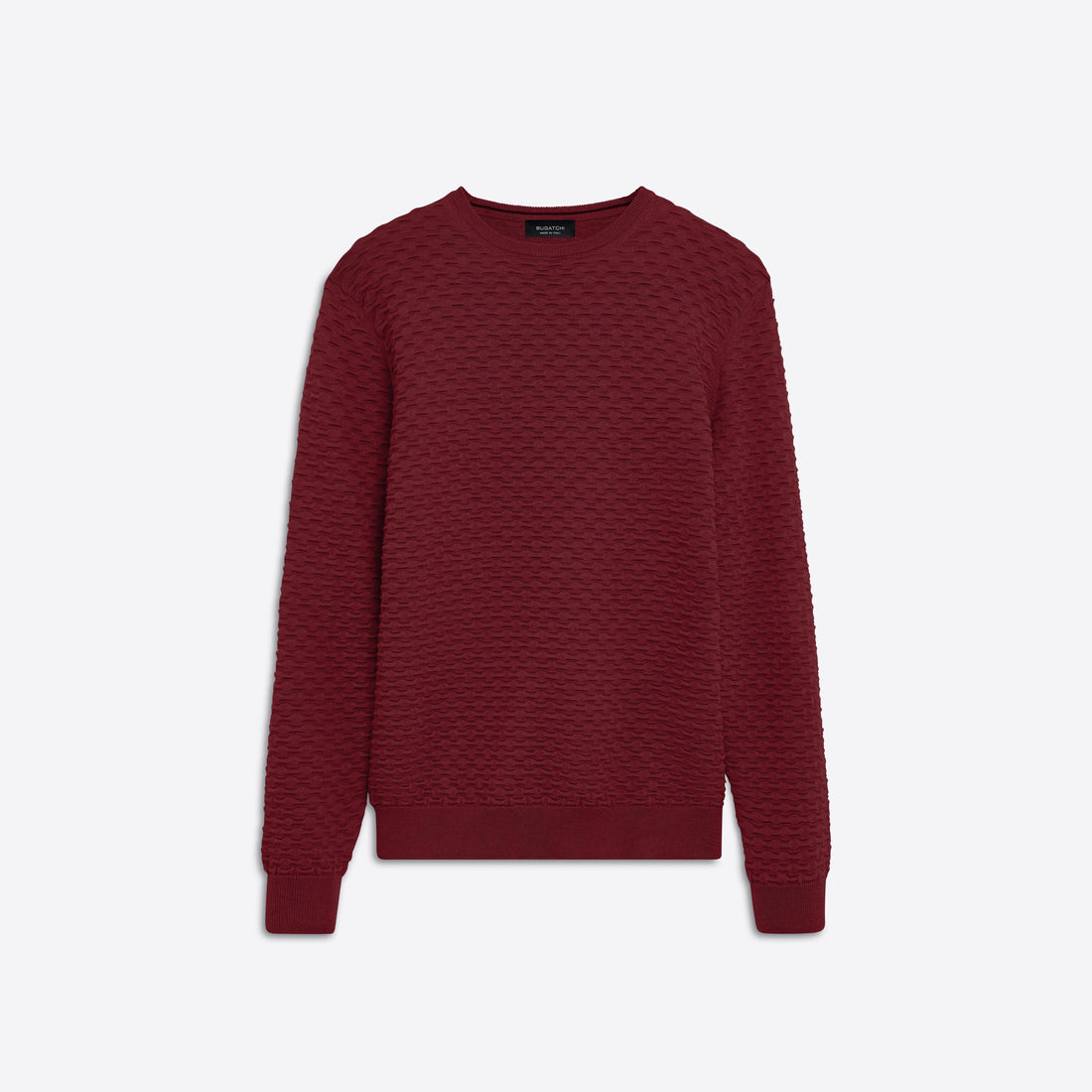 Crew Neck Jacquard Wave Sweater