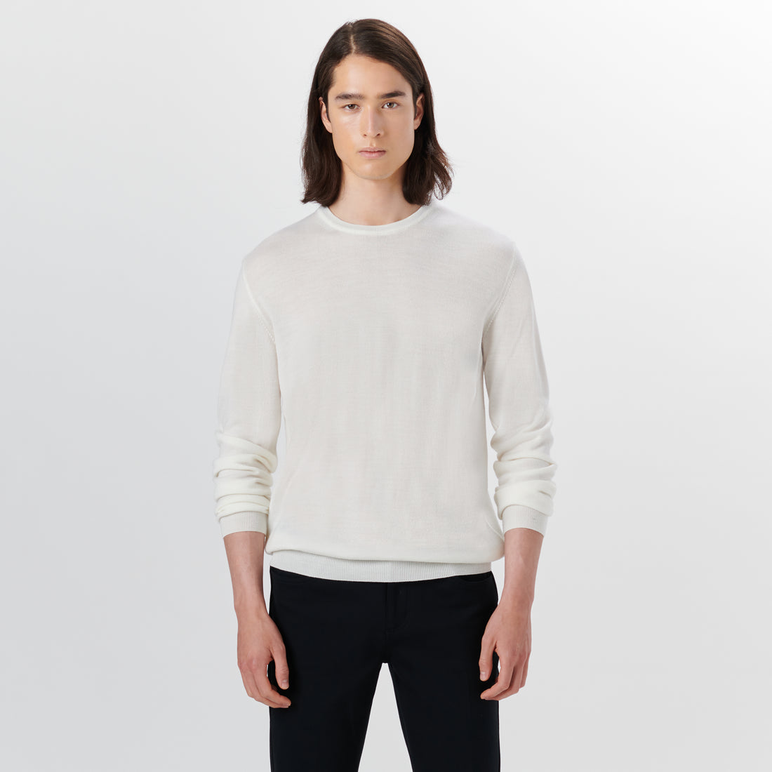 Super Merino Crew Neck Solid Sweater