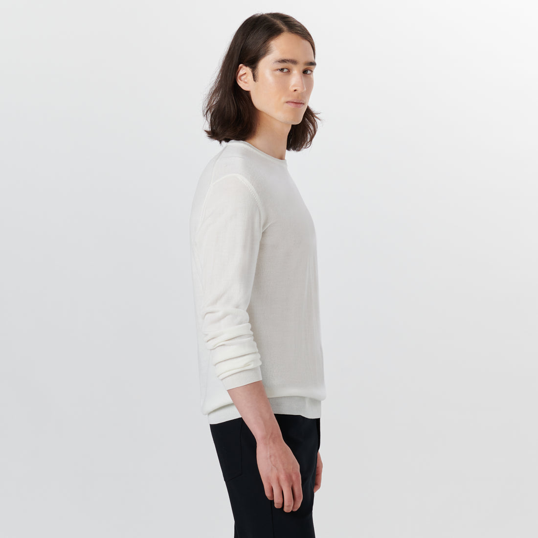 Super Merino Crew Neck Solid Sweater