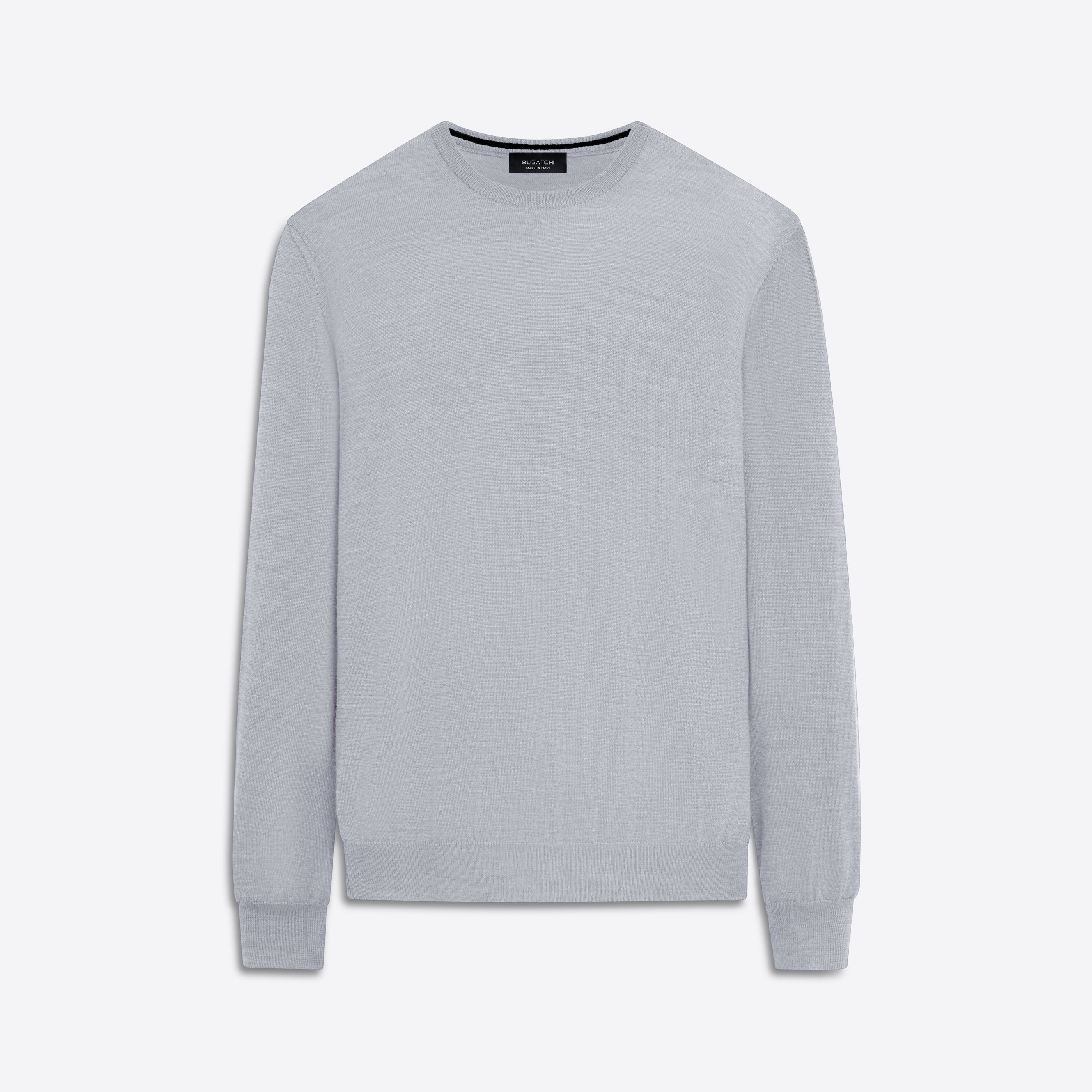 Super Merino Crew Neck Solid Sweater – BUGATCHI