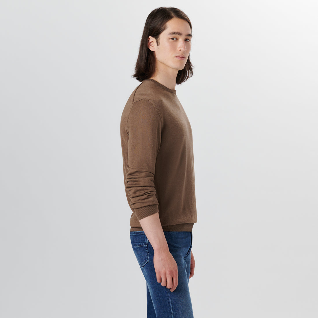 Super Merino Crew Neck Solid Sweater