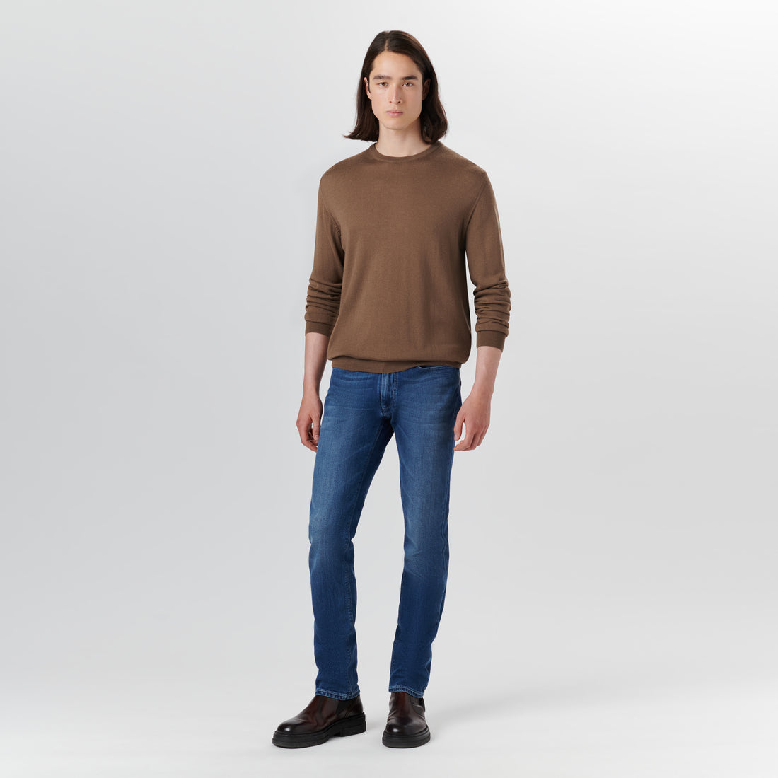 Super Merino Crew Neck Solid Sweater