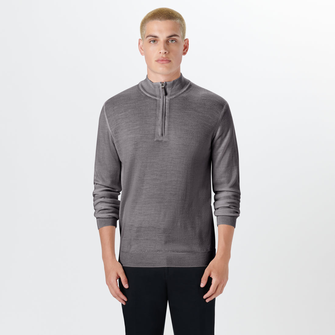 Super Merino Solid Quarter Zip Sweater