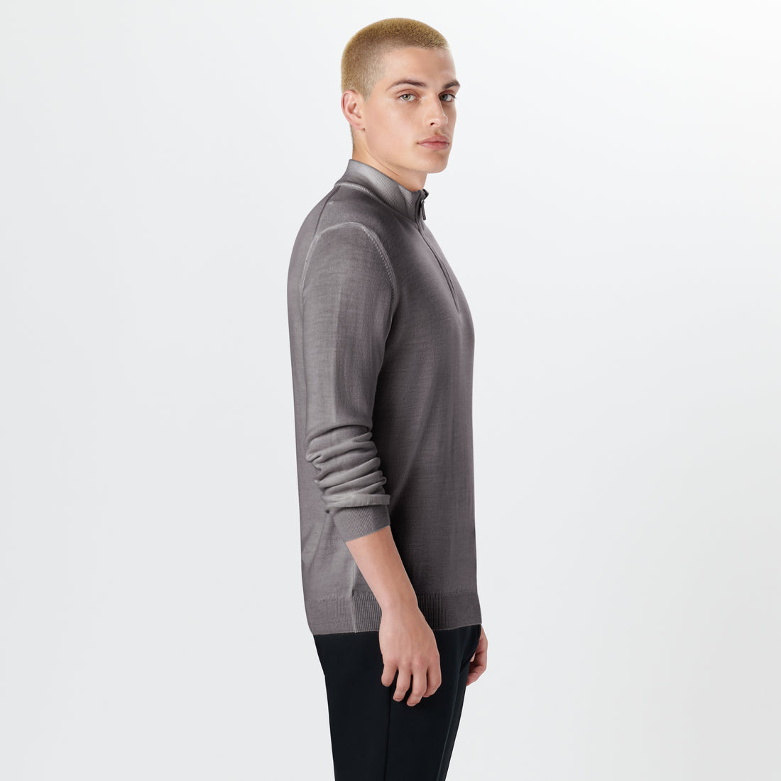 Super Merino Solid Quarter Zip Sweater