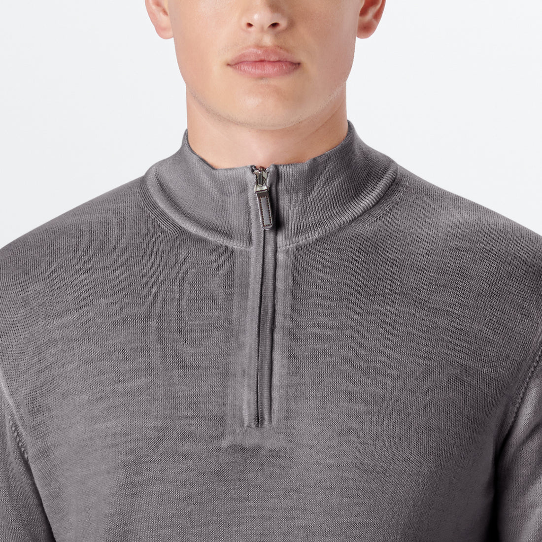 Super Merino Solid Quarter Zip Sweater