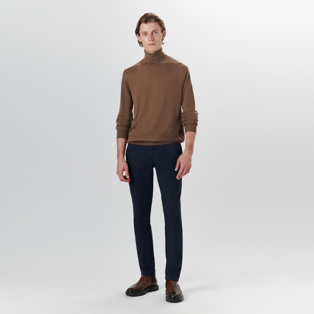 Super Merino Turtle Neck Solid Sweater