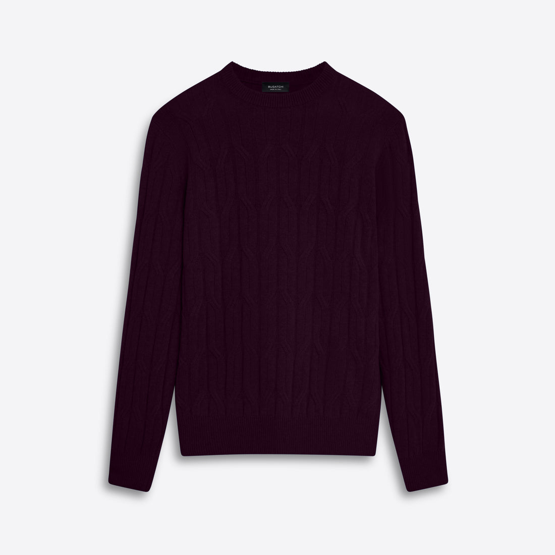 Crew Neck Cable Jacquard Sweater