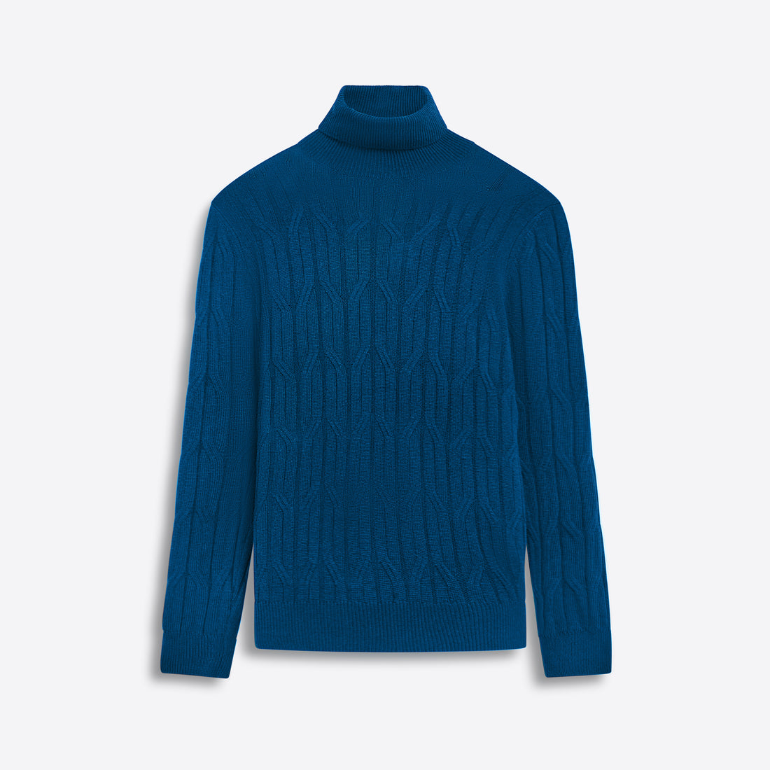 Turtle Neck Cable Jacquard Sweater